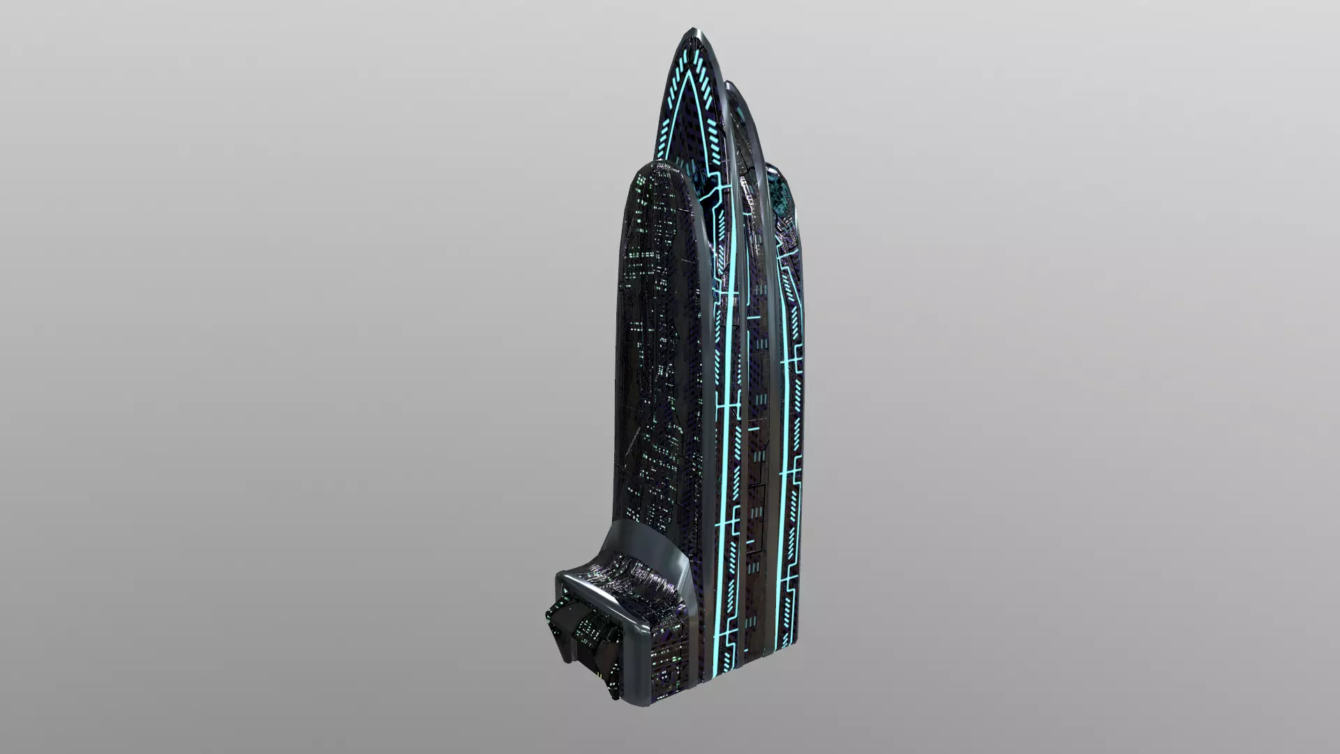 Cyberpunk City - Building 38 Low-poly 3D model_0