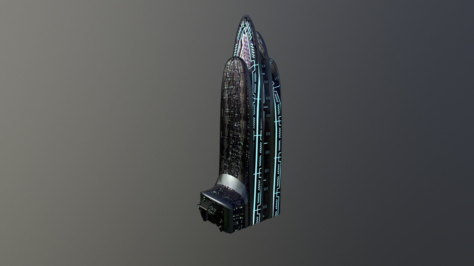 Cyberpunk City - Building 38 Low-poly 3D model_17