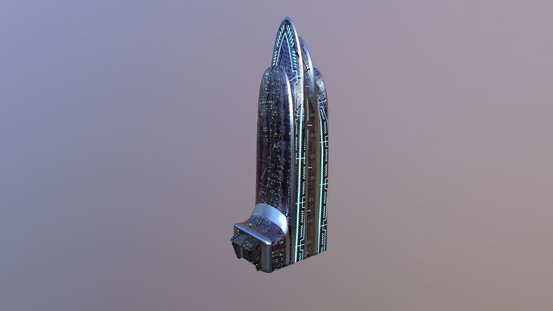 Cyberpunk City - Building 38 Low-poly 3D model_15