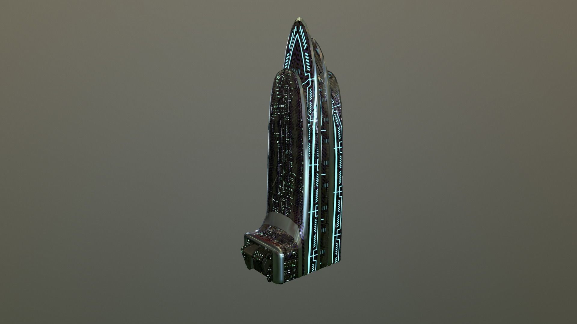 Cyberpunk City - Building 38 Low-poly 3D model_20