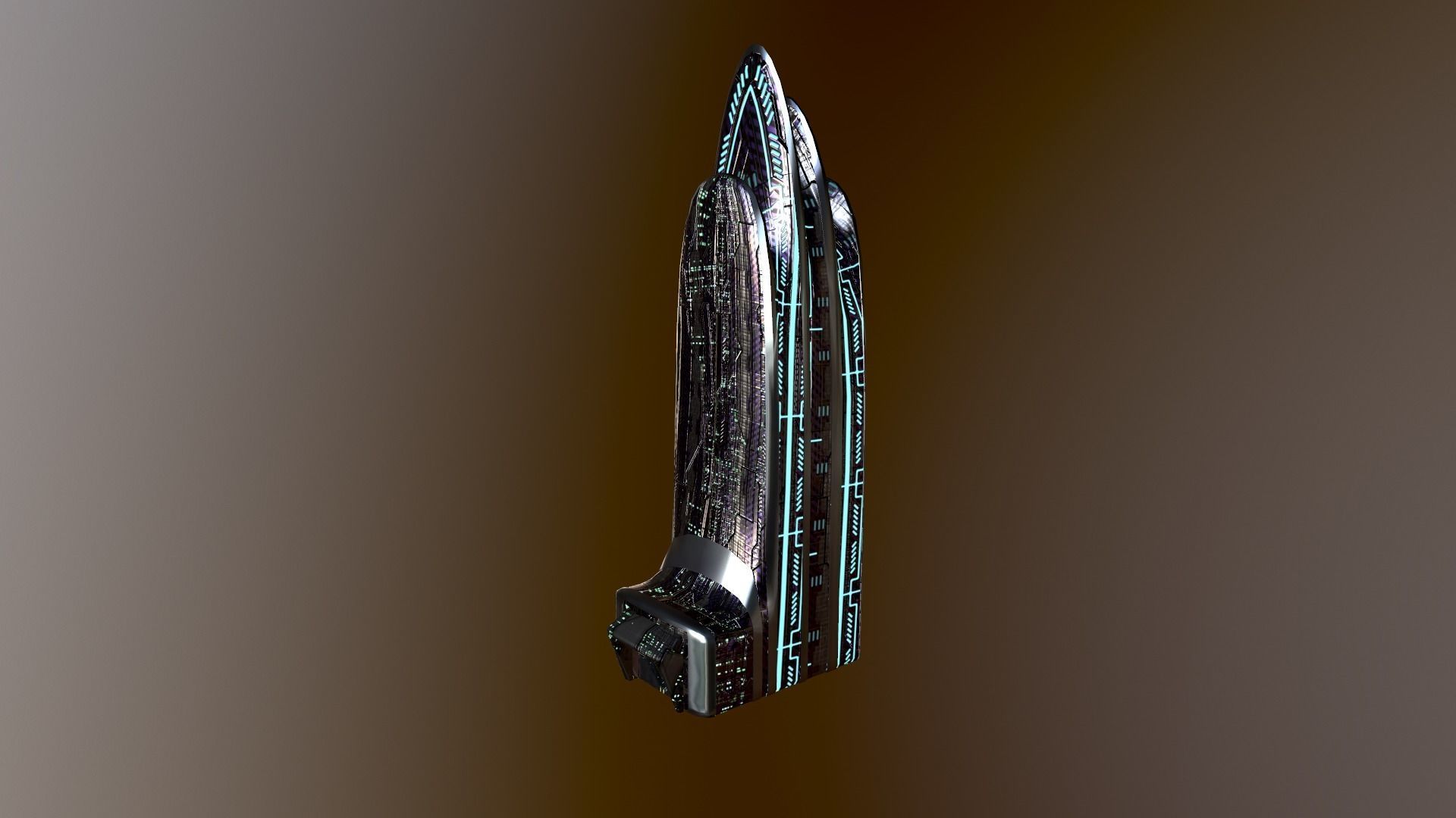 Cyberpunk City - Building 38 Low-poly 3D model_16