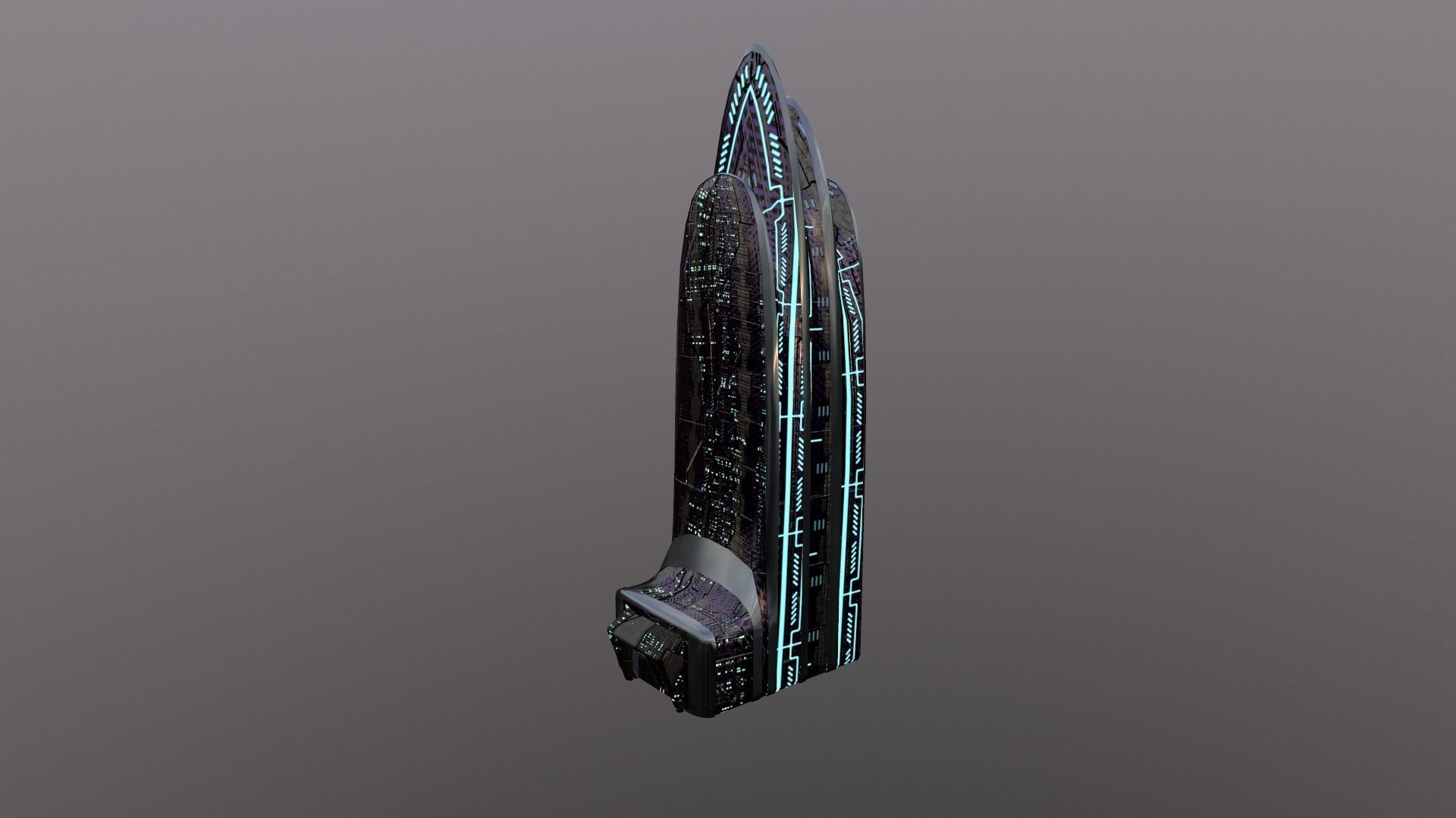 Cyberpunk City - Building 38 Low-poly 3D model_24