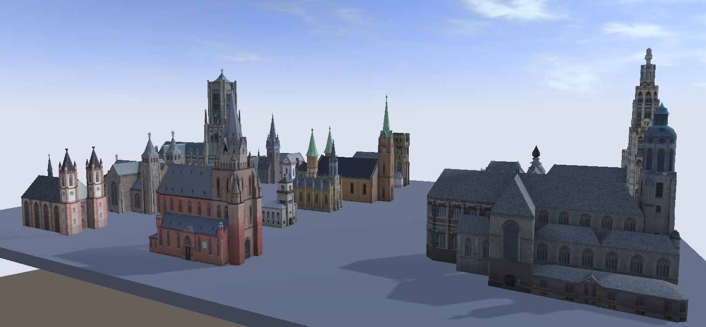 Churches very low-poly 3d models Low-poly 3D model_3