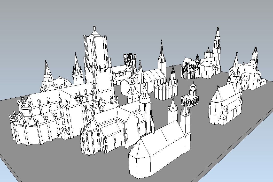Churches very low-poly 3d models Low-poly 3D model_7