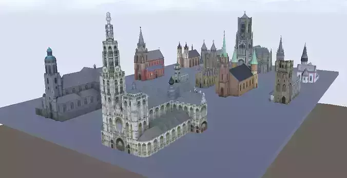 Churches very low-poly 3d models Low-poly 3D model