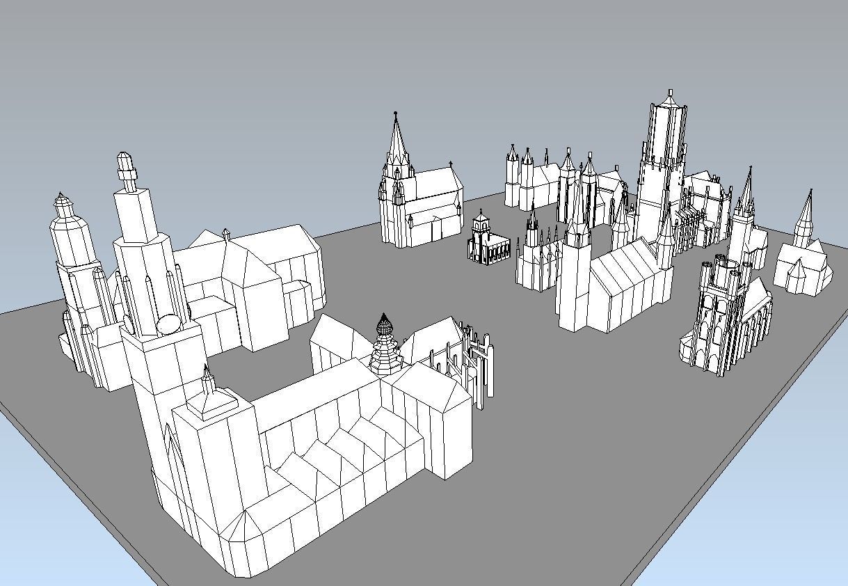 Churches very low-poly 3d models Low-poly 3D model_6