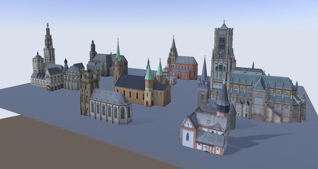 Churches very low-poly 3d models Low-poly 3D model_1