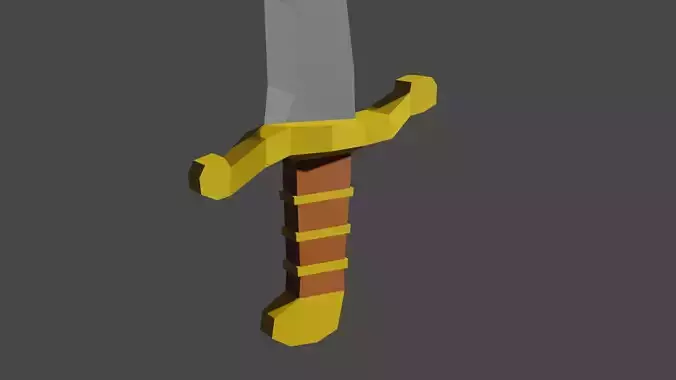 saber sword Low-poly 3D model