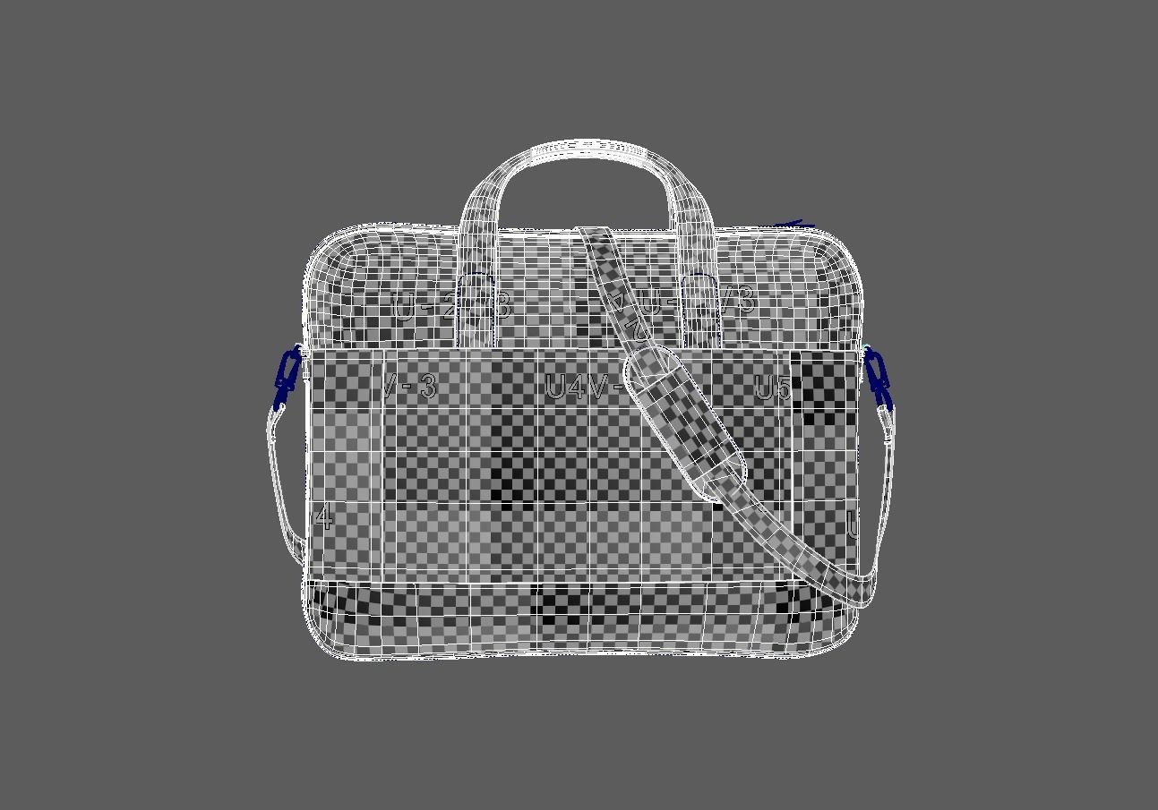 Laptop Bag 3D Model Nylon textured handbag 3D model_5