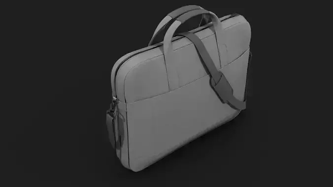Laptop Bag 3D Model Nylon textured handbag 3D model