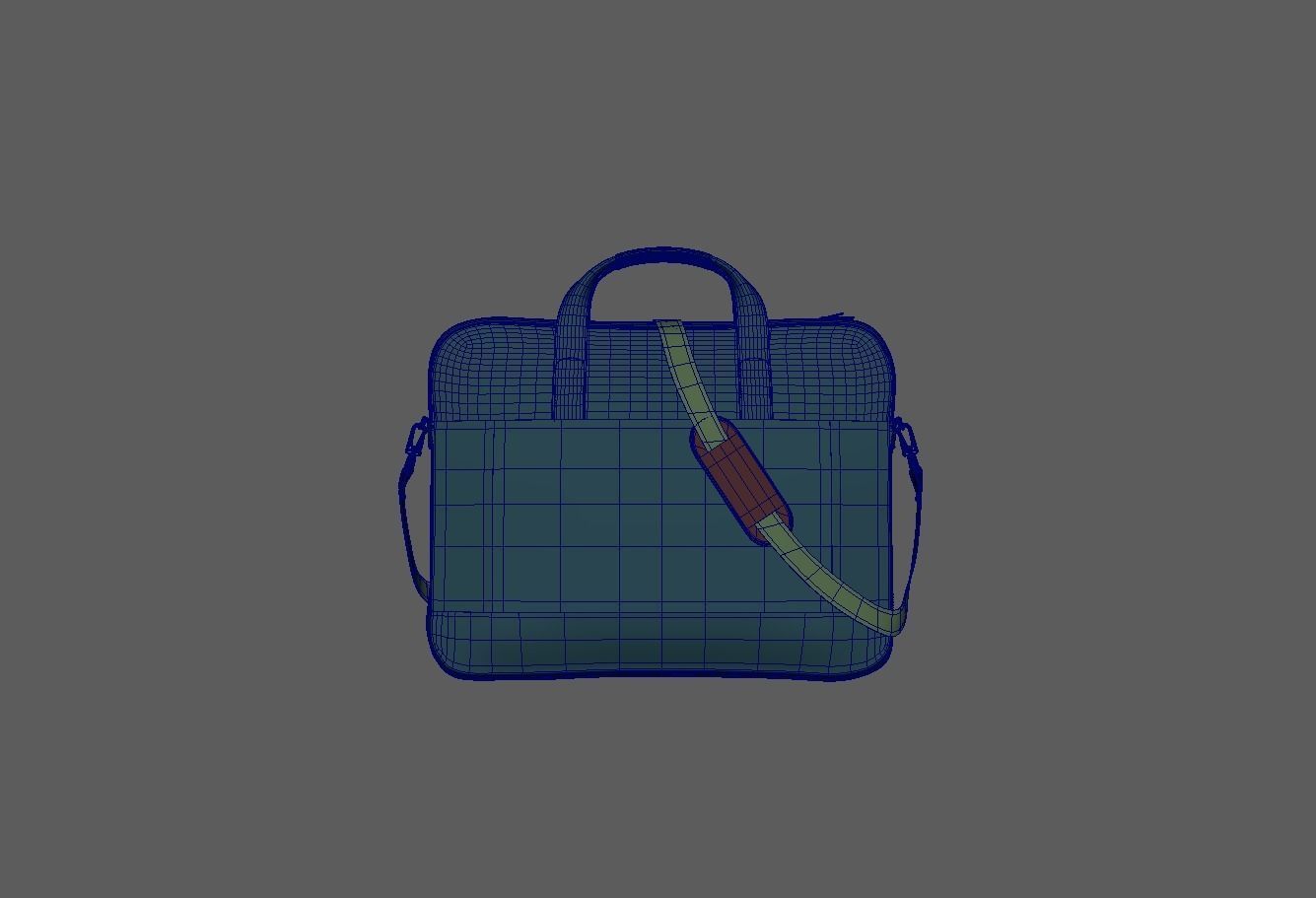 Laptop Bag 3D Model Nylon textured handbag 3D model_4