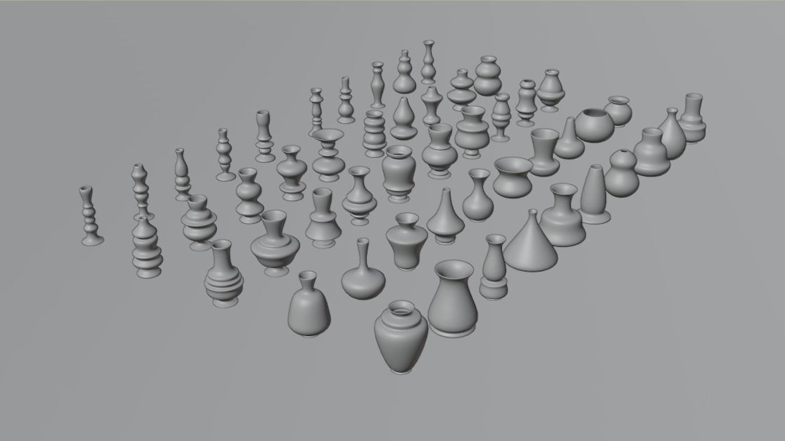 High poly vases without texture Free 3D model_15
