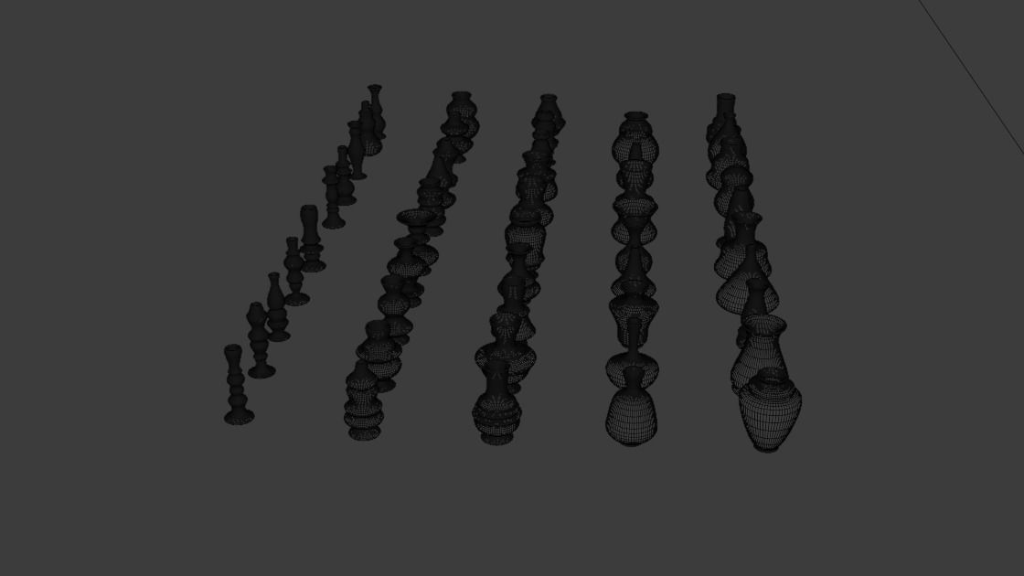 High poly vases without texture Free 3D model_14