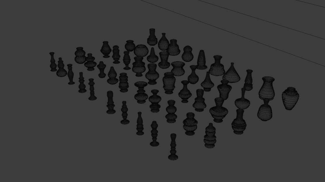 High poly vases without texture Free 3D model_12