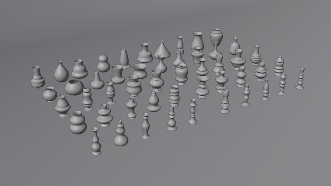 High poly vases without texture Free 3D model_25