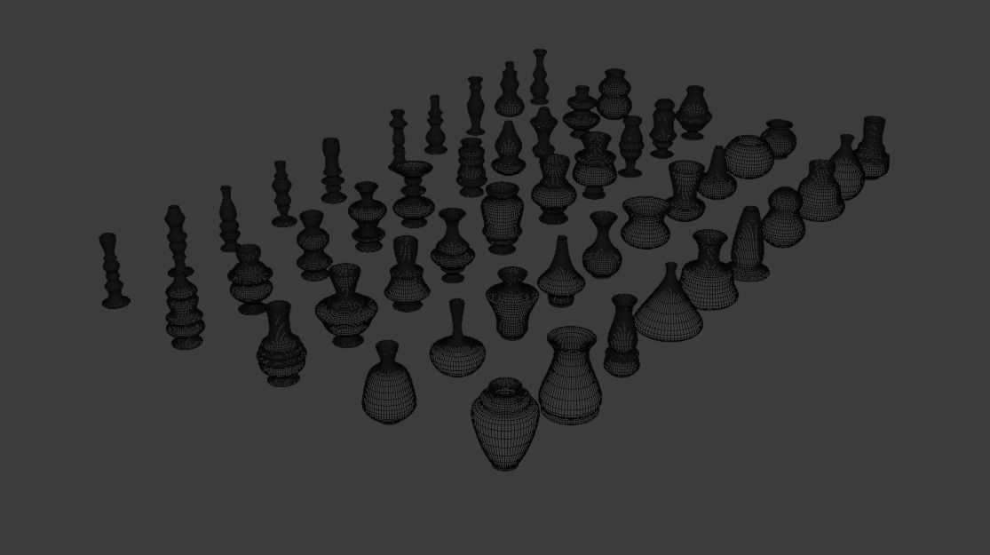 High poly vases without texture Free 3D model_16