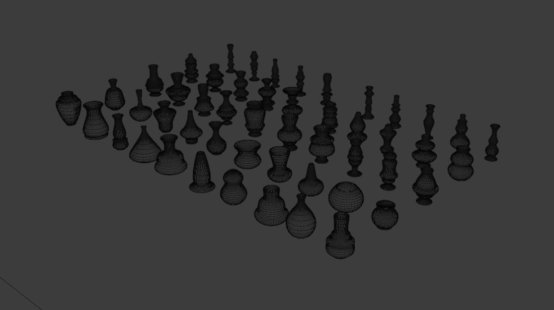 High poly vases without texture Free 3D model_22