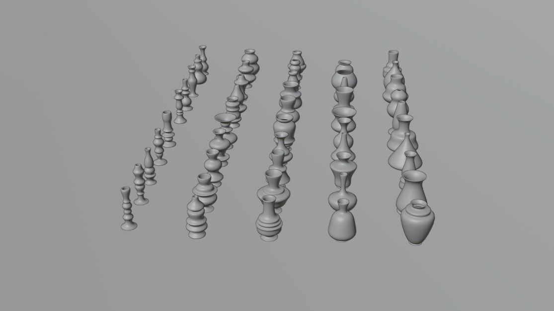 High poly vases without texture Free 3D model_13