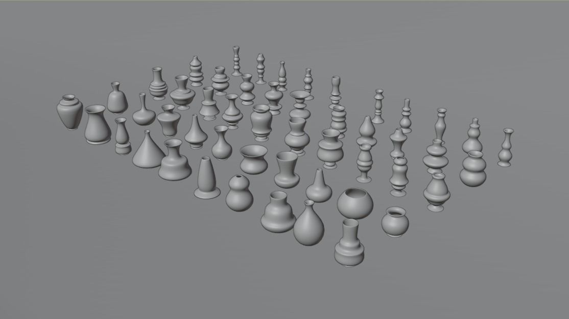 High poly vases without texture Free 3D model_21