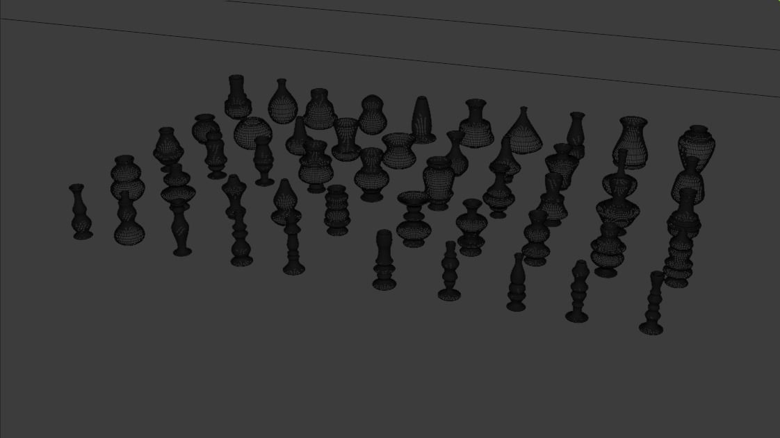 High poly vases without texture Free 3D model_10