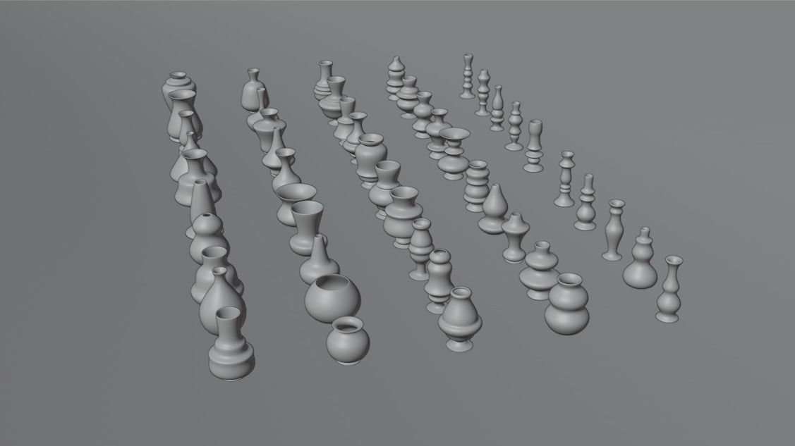 High poly vases without texture Free 3D model_23