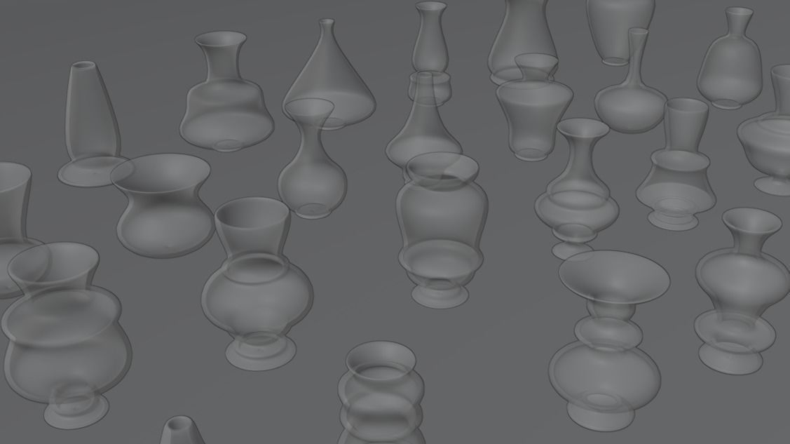 High poly vases without texture Free 3D model_28