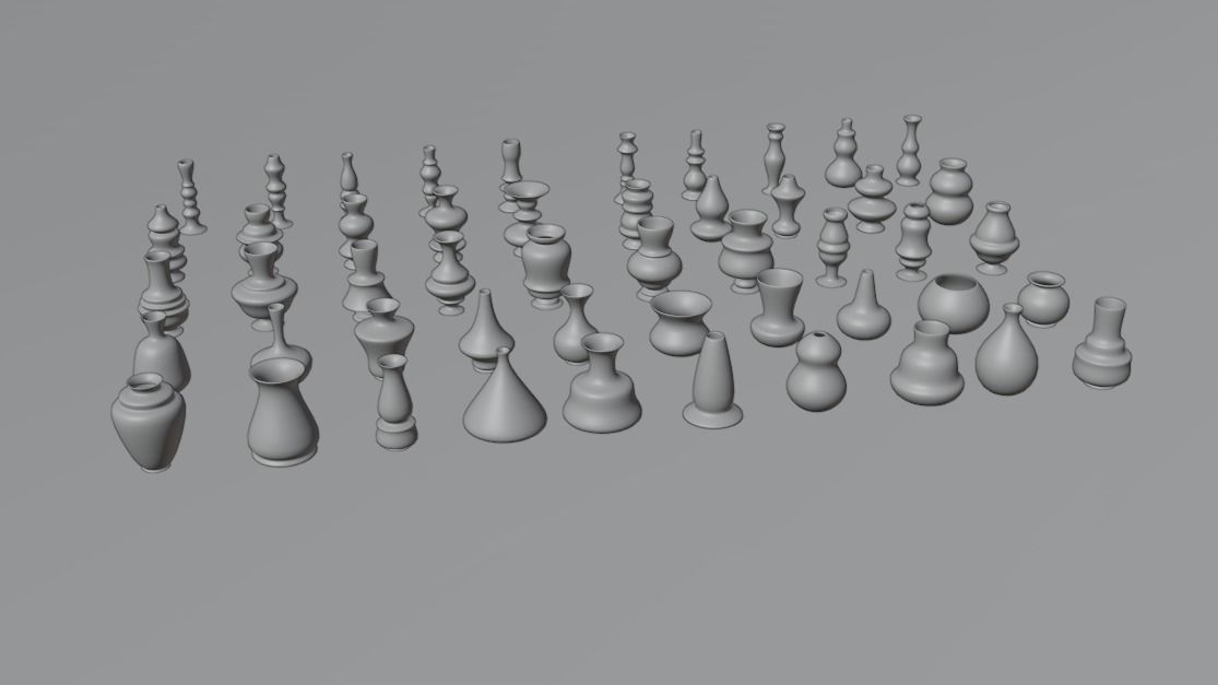 High poly vases without texture Free 3D model_17