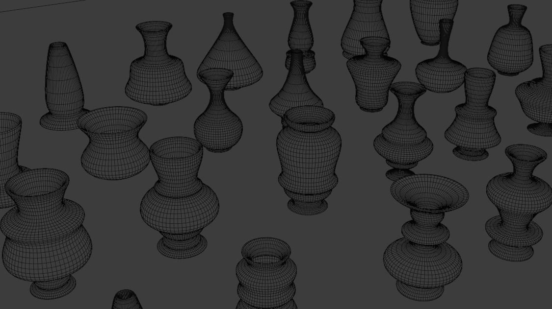 High poly vases without texture Free 3D model_27