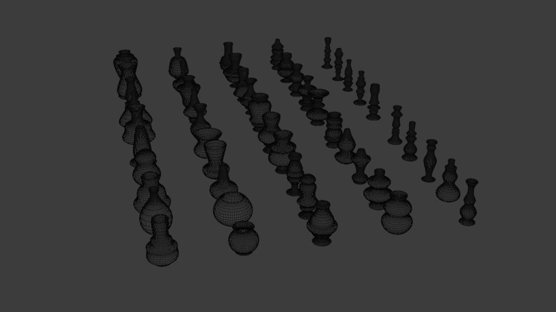 High poly vases without texture Free 3D model_24