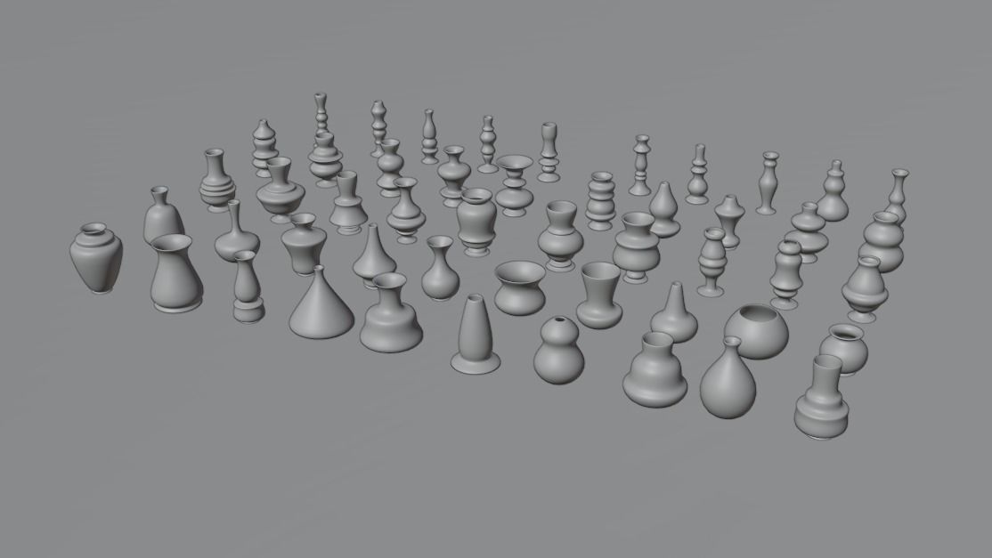 High poly vases without texture Free 3D model_19
