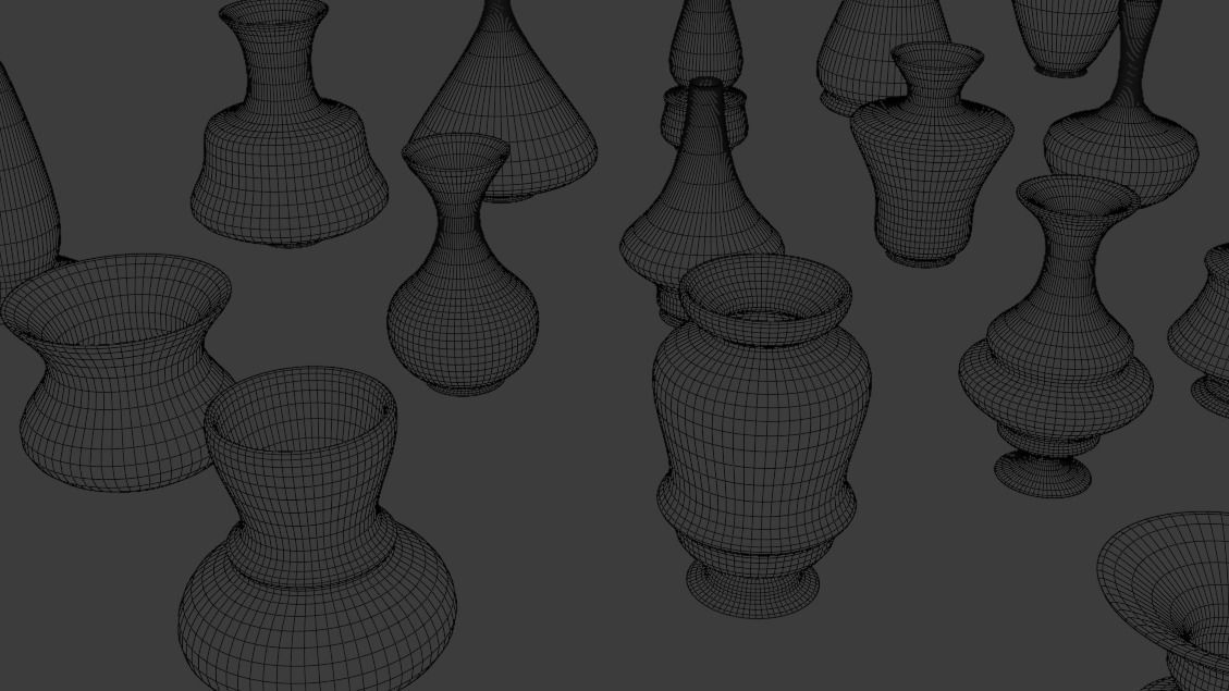 High poly vases without texture Free 3D model_29