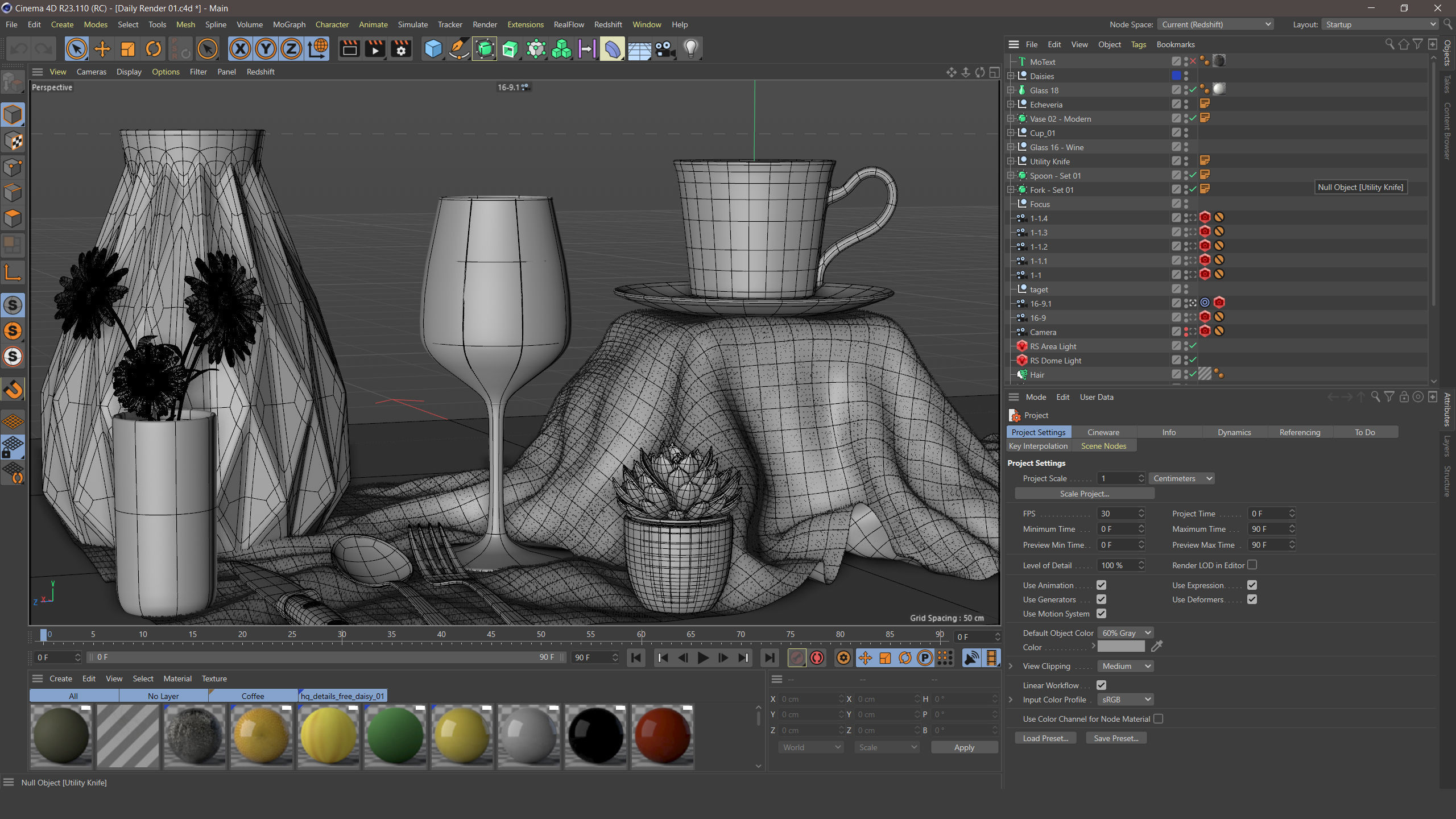 Project file Daily Render 01 Cinema 4D and Redshift render 3D model_2