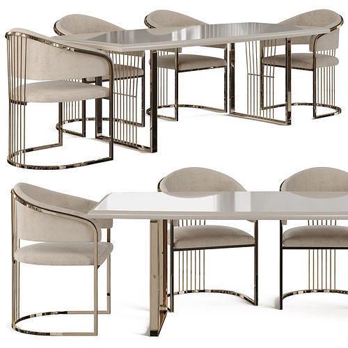 Dining table and chair Gabba Prag 3D model
