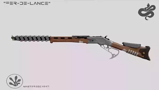 Fer-de-Lance Sci-Fi Winchester Concept Low-poly 3D model