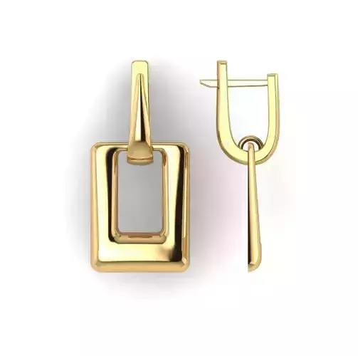 earring square Low-poly 3D model