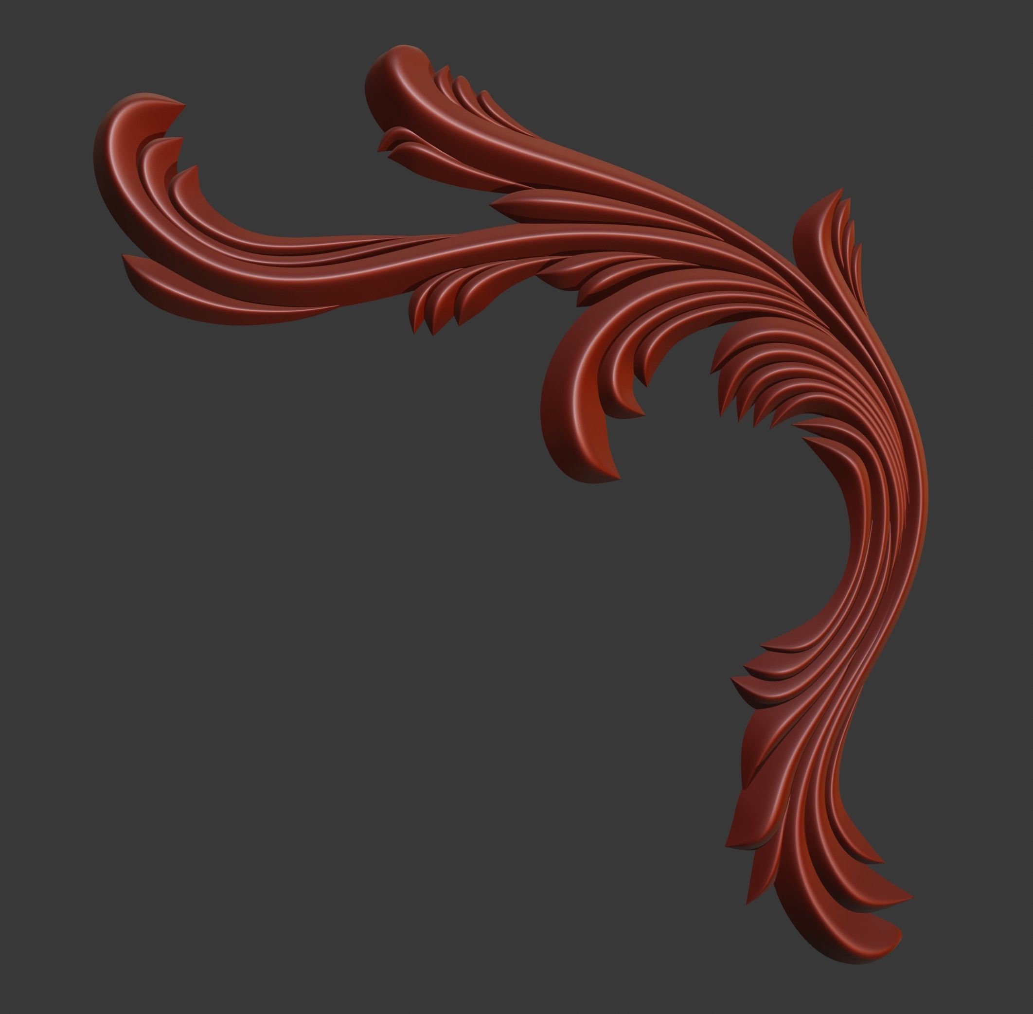 Wooden Corner Ornate 3D print model_3