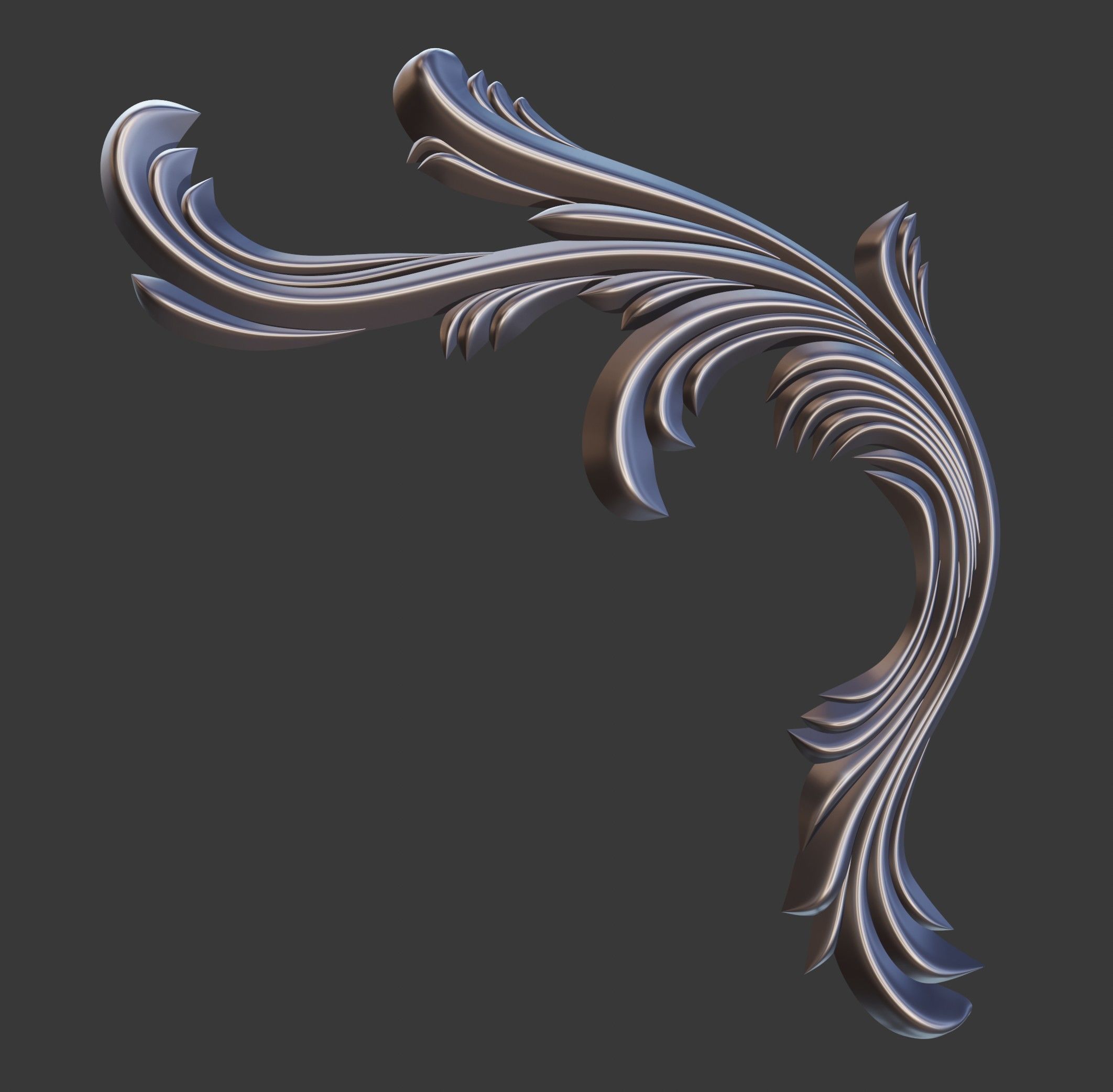 Wooden Corner Ornate 3D print model_5