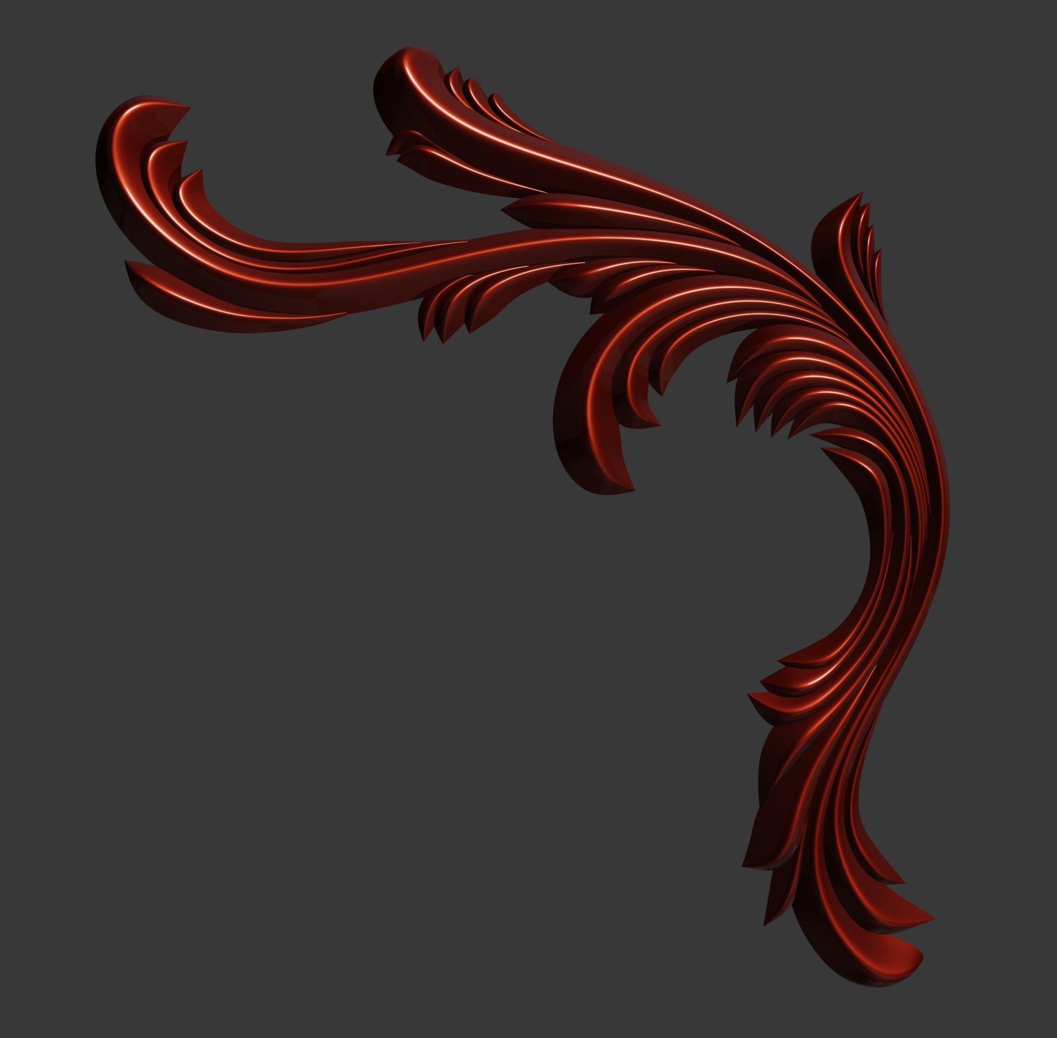 Wooden Corner Ornate 3D print model_4