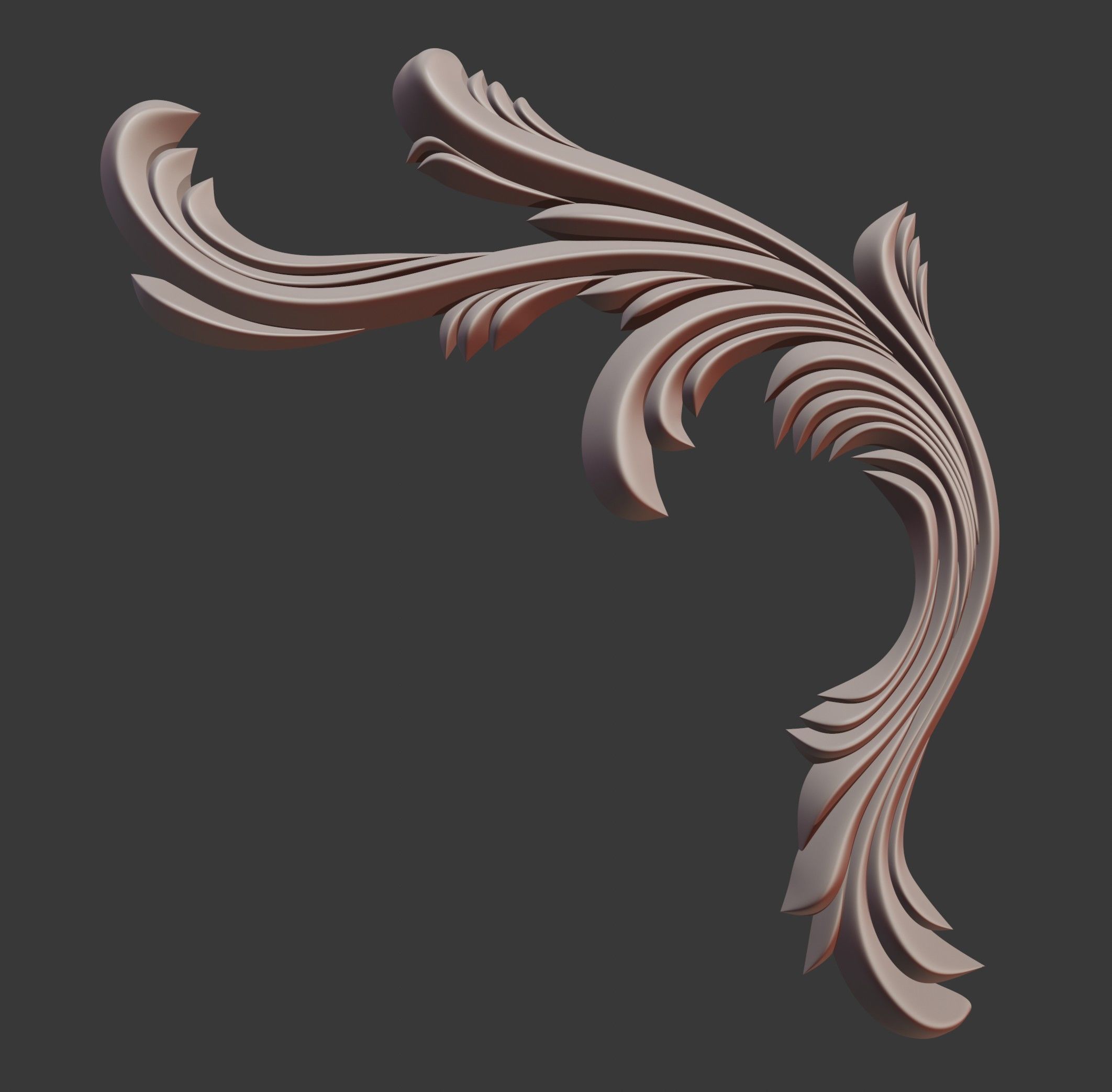 Wooden Corner Ornate 3D print model_6