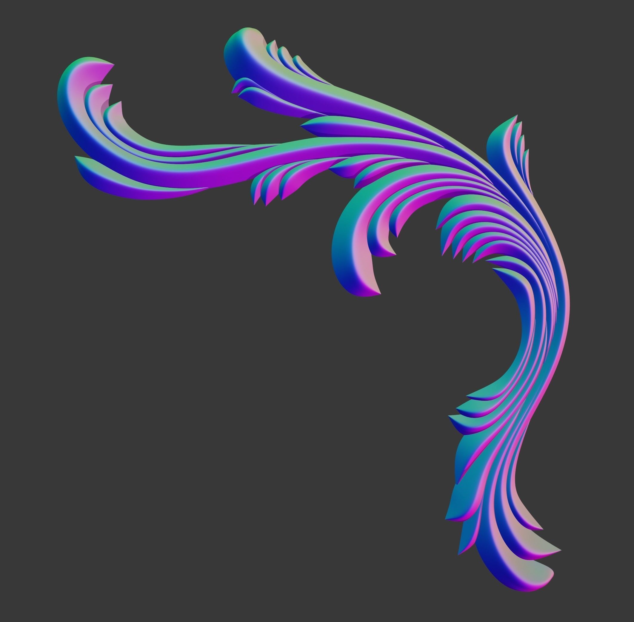 Wooden Corner Ornate 3D print model_2