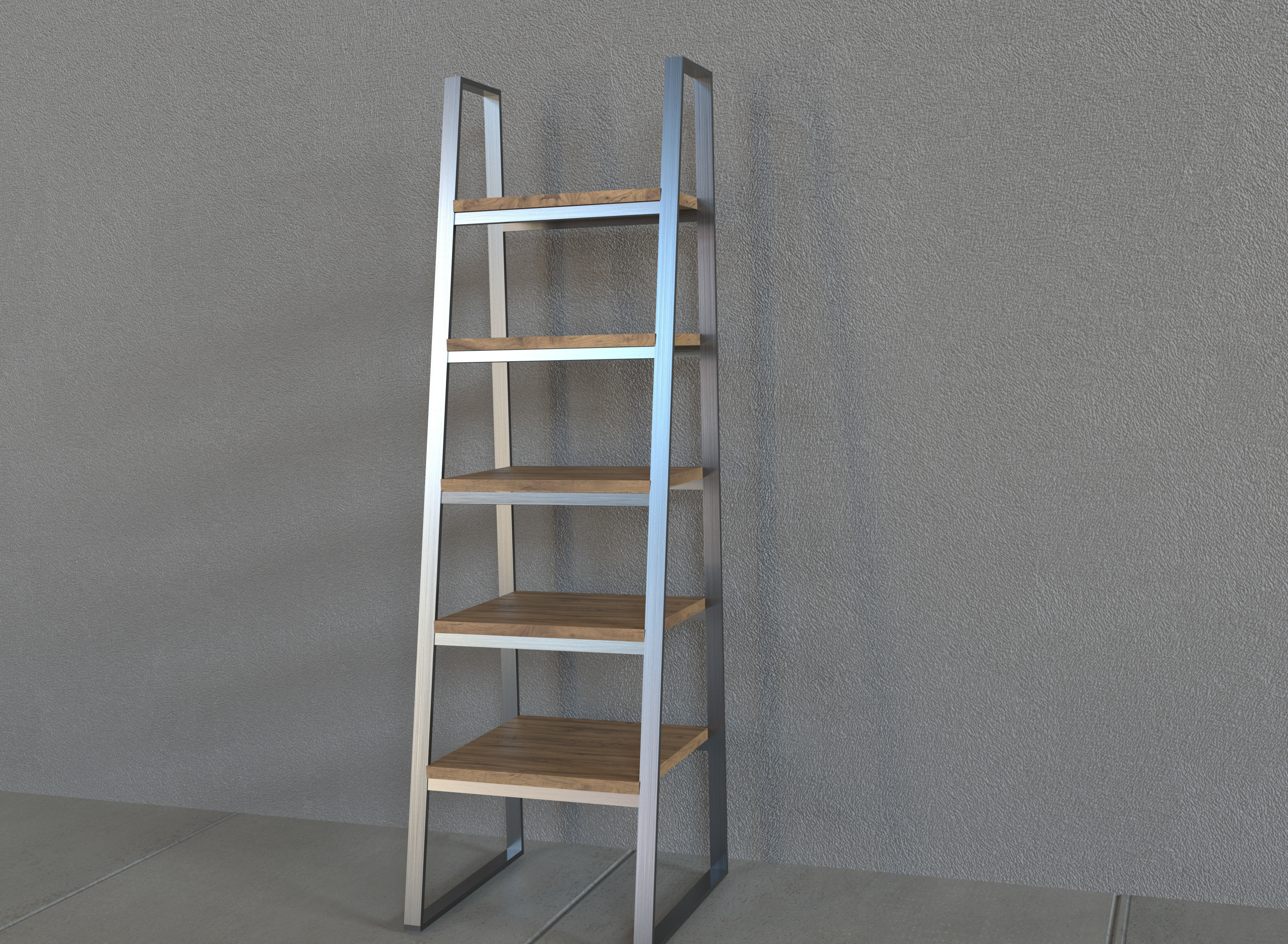 Industrial Style Bookshelf Low-poly 3D model_2