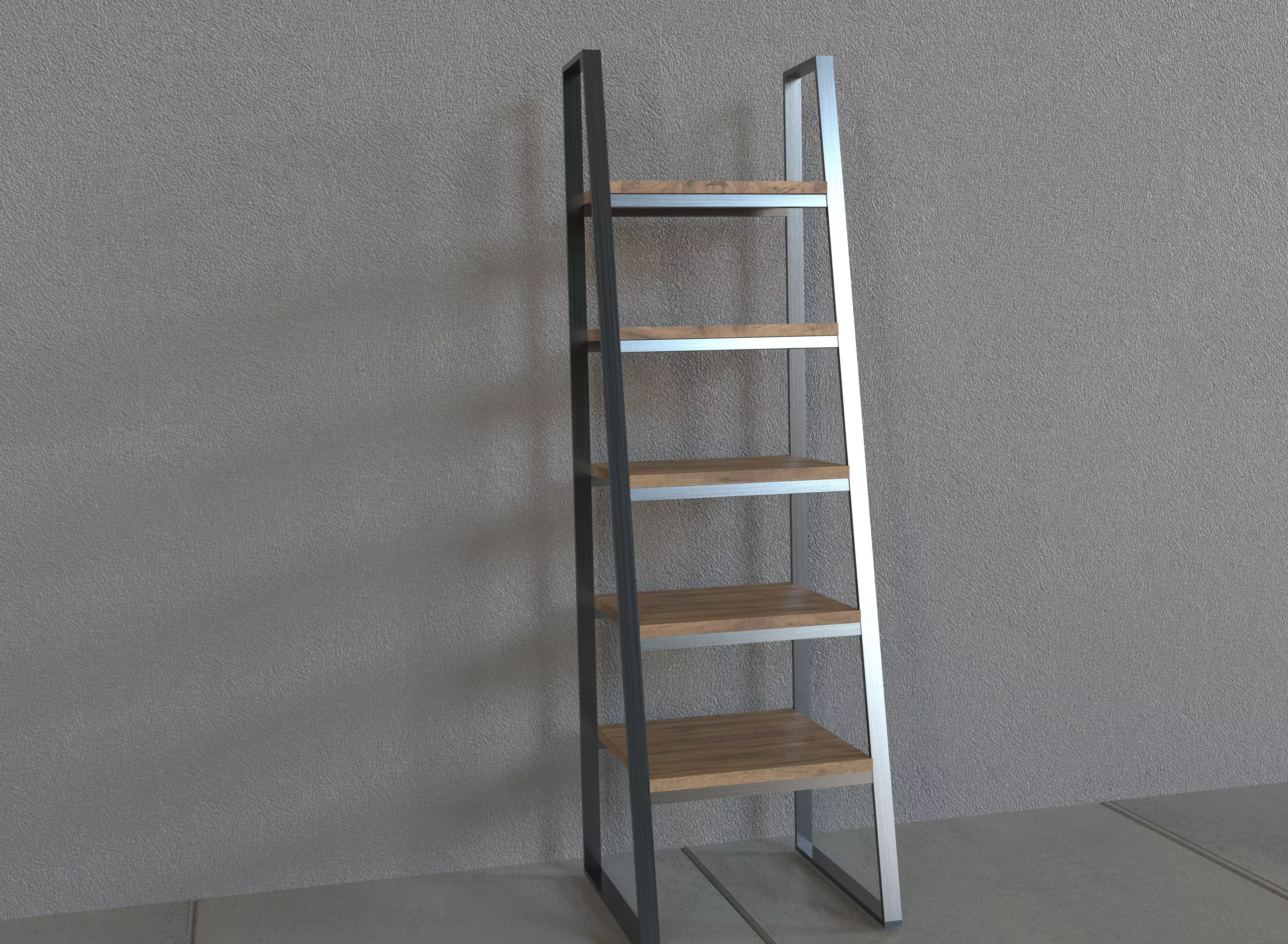 Industrial Style Bookshelf Low-poly 3D model_0