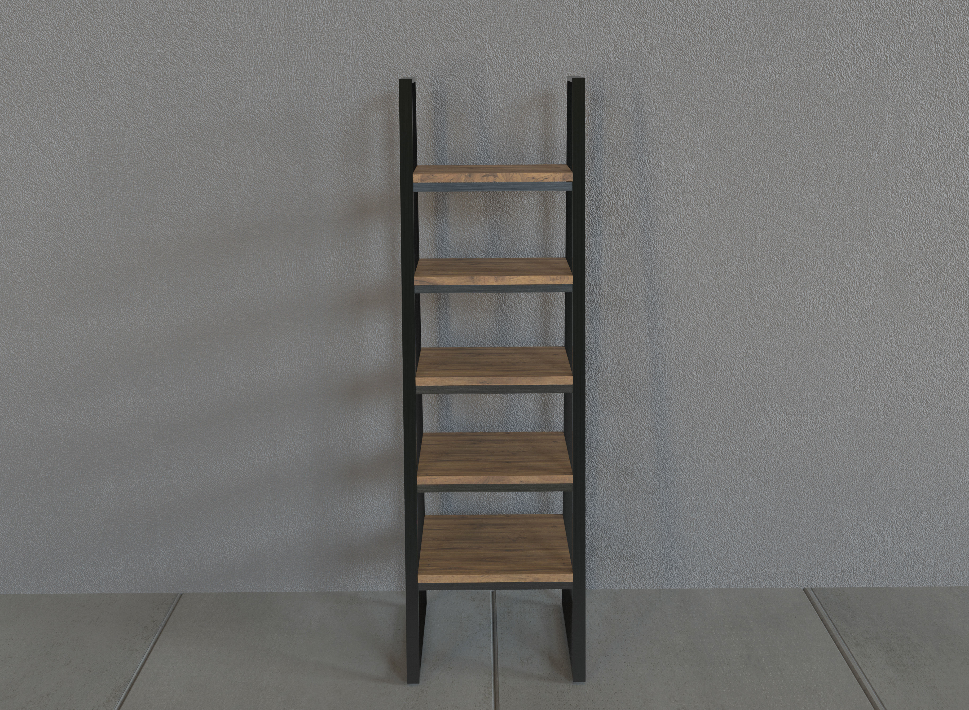 Industrial Style Bookshelf Low-poly 3D model_1