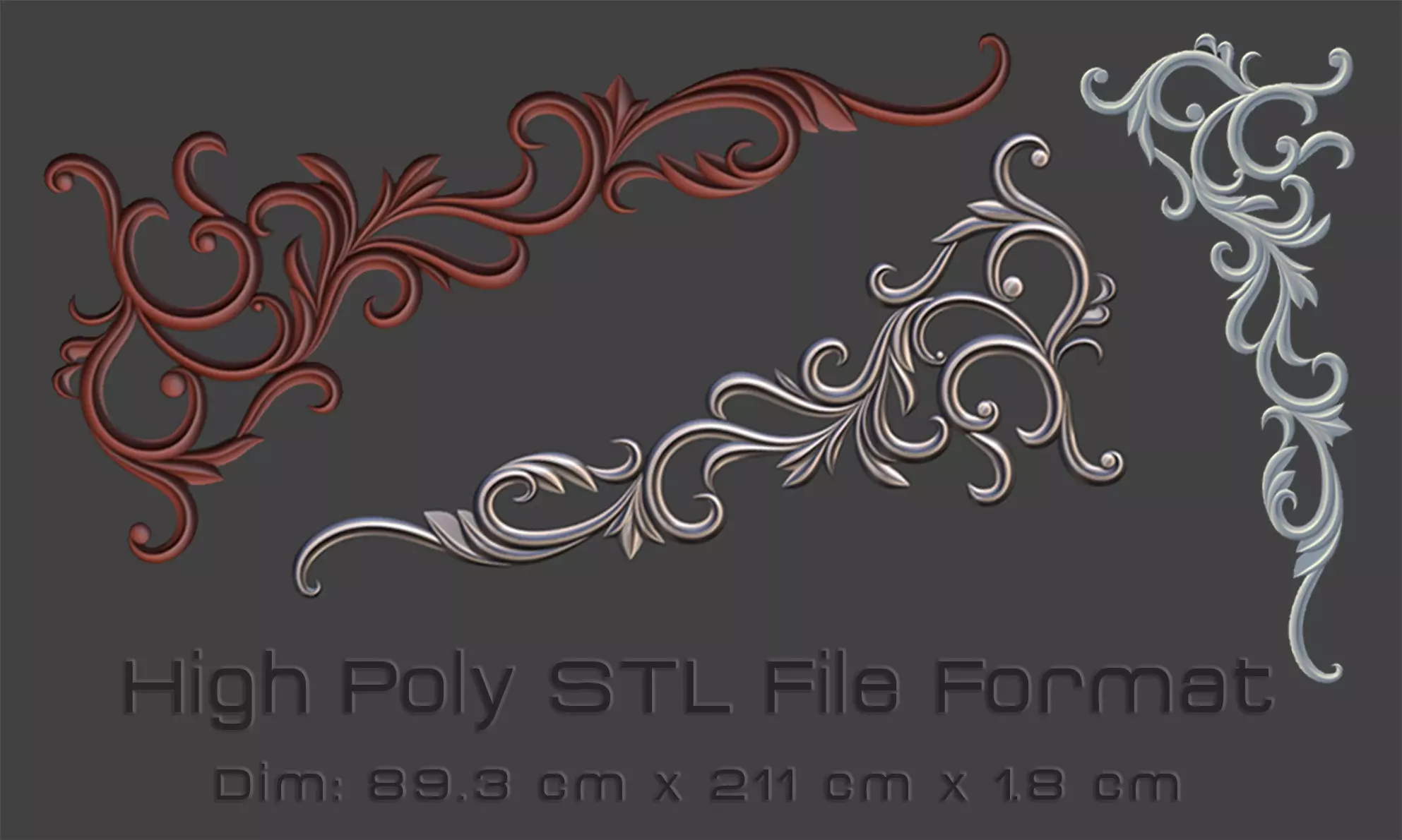 Wooden Corner Ornate 3D print model_0