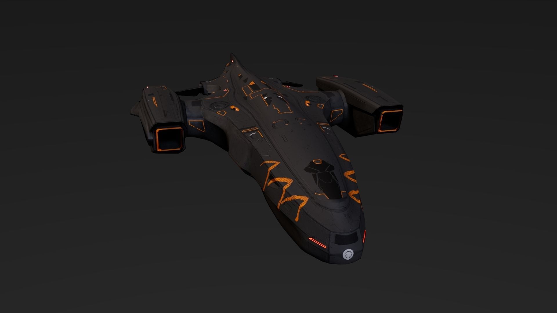 Galaxy Tiger Spaceship Low-poly 3D model_4