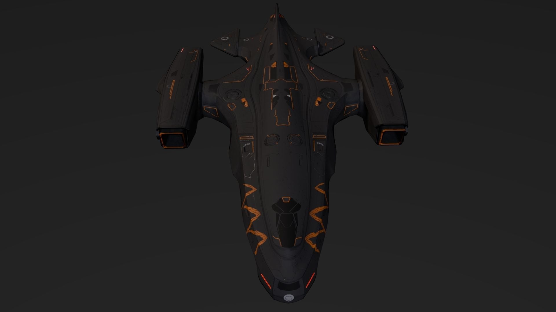 Galaxy Tiger Spaceship Low-poly 3D model_2