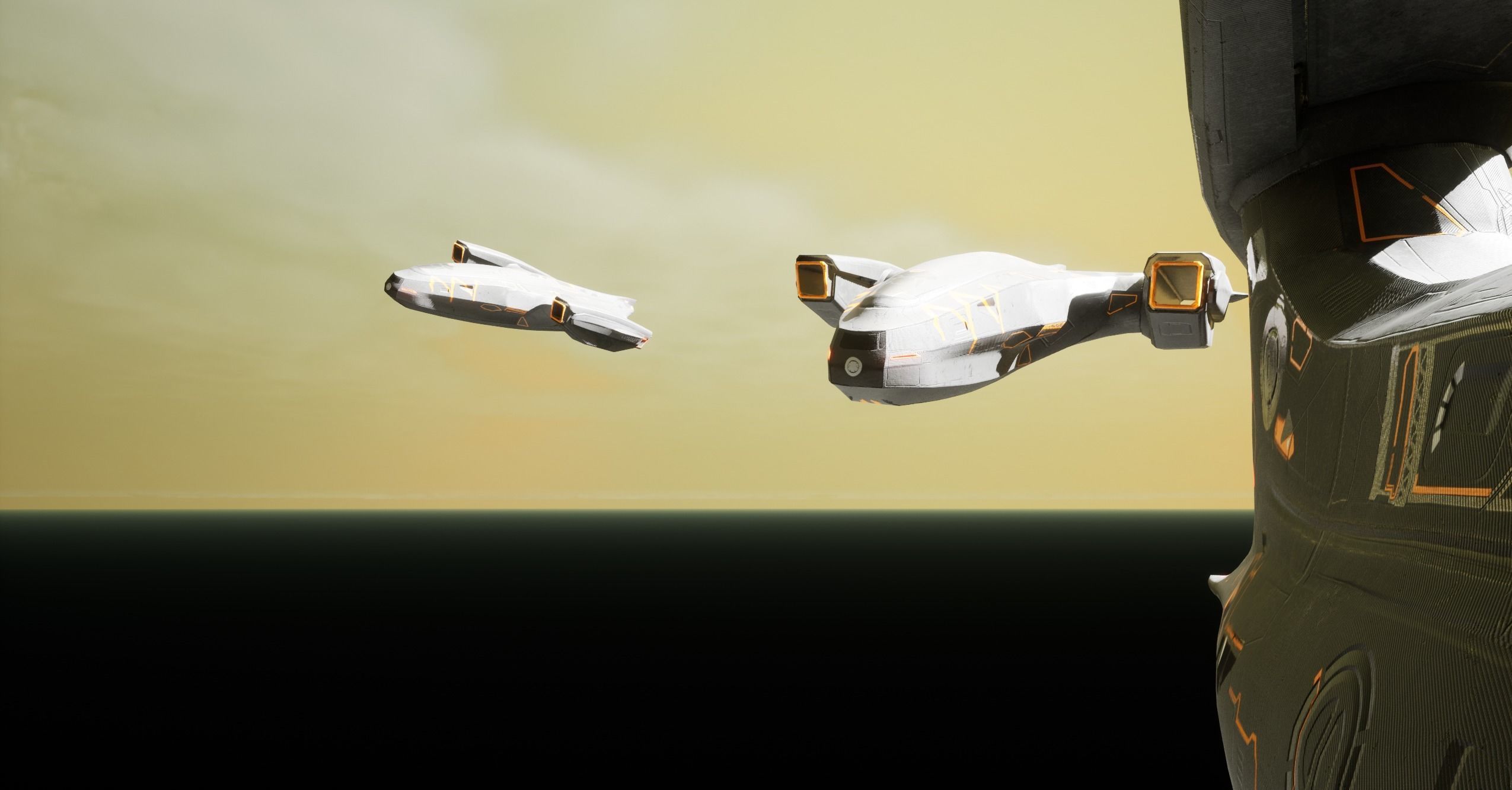 Galaxy Tiger Spaceship Low-poly 3D model_8