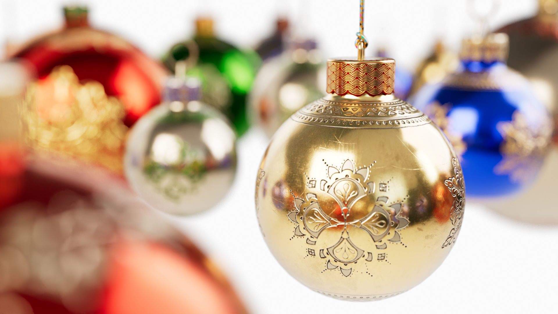 Christmas Ball Baubles kitbash v1 with 18 mesh 3 skin and 5 col 3D model_7