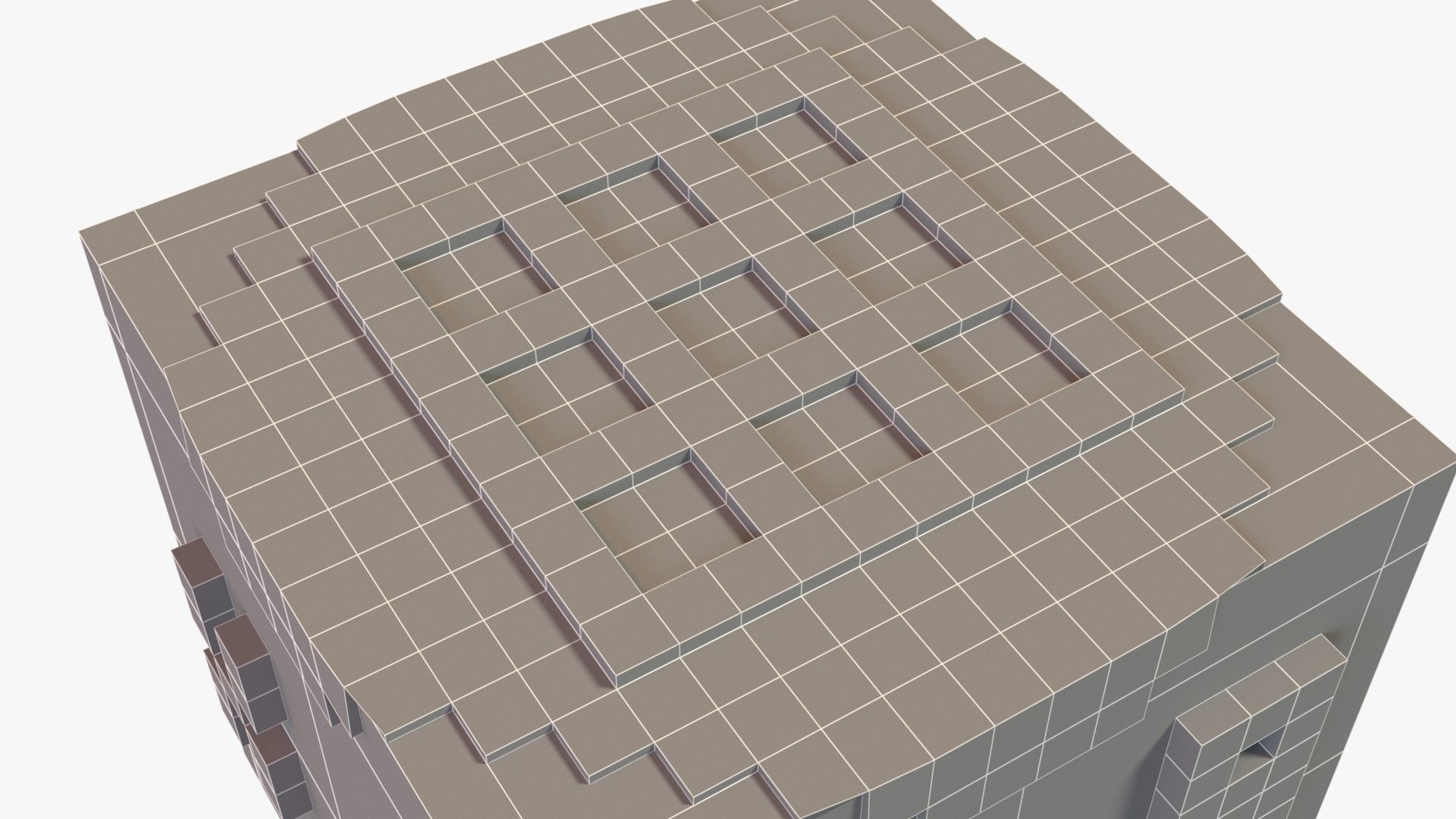 Minecraft Crafting Table Low-poly 3D model_12