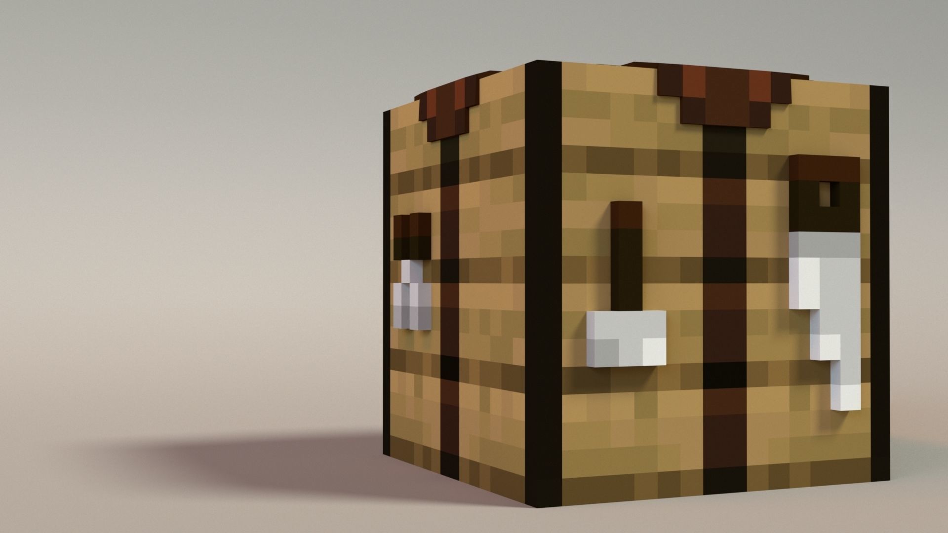 Minecraft Crafting Table Low-poly 3D model_1